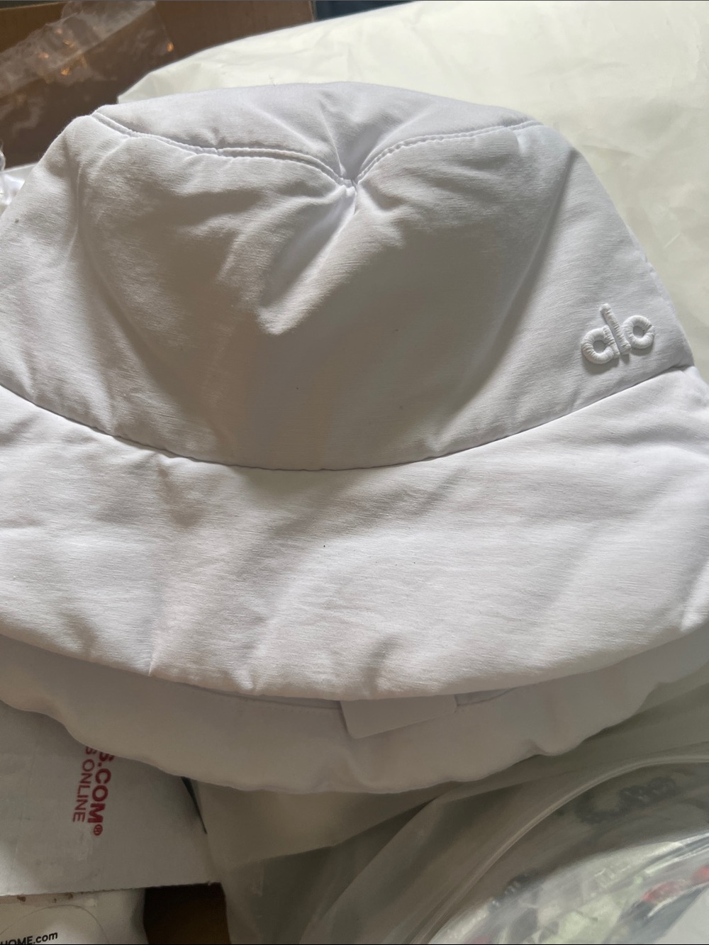 ALO Yoga White Bucket Hat with Subtle Logo